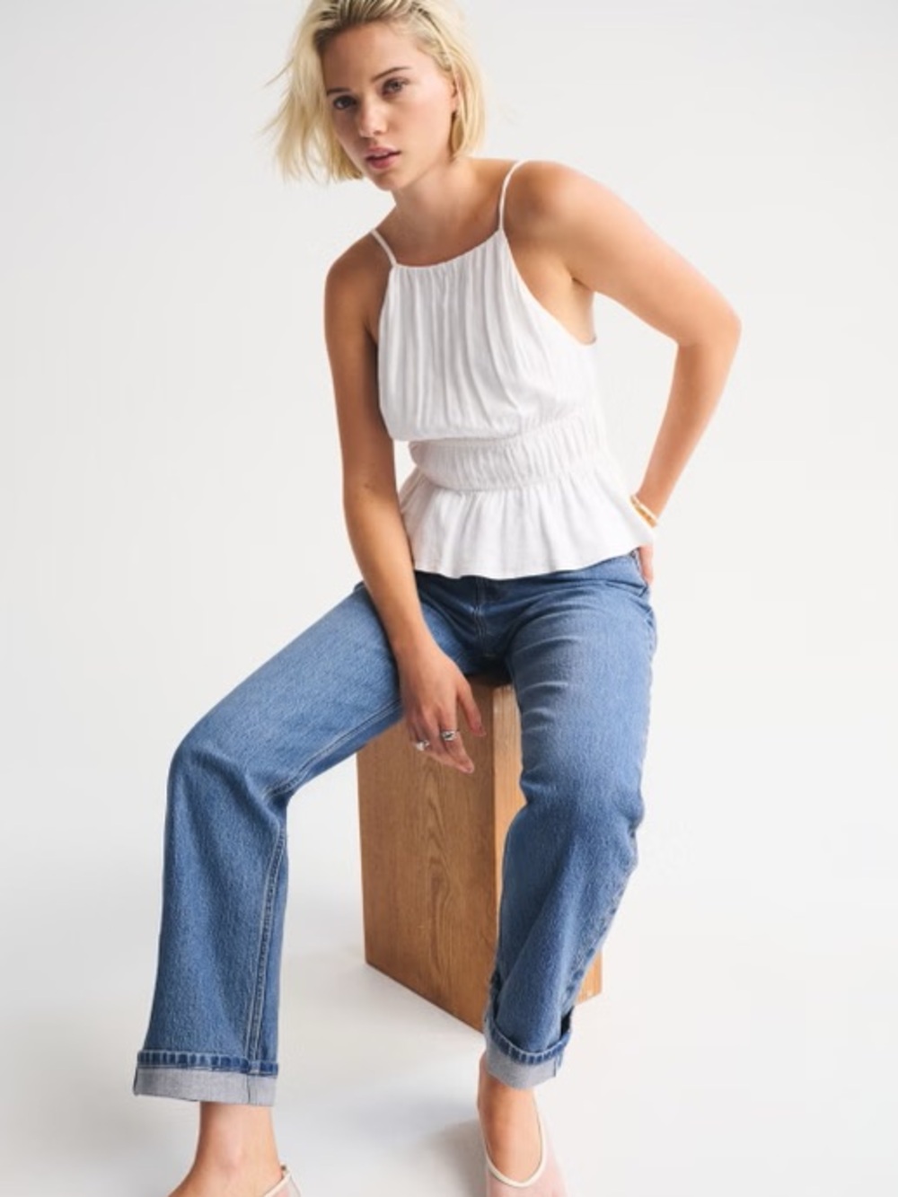 NWT Abercrombie & Fitch Linen Blend Tie-back Top